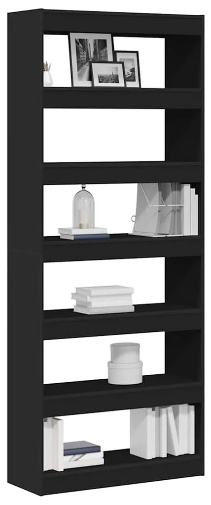 Armário/divisor de ambiente preto 80x30x198 cm