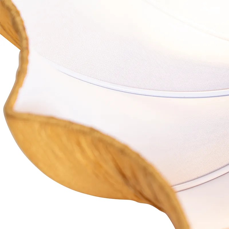 Candeeiro de teto design seda dourado 52 cm 3-luzes - Plu Design