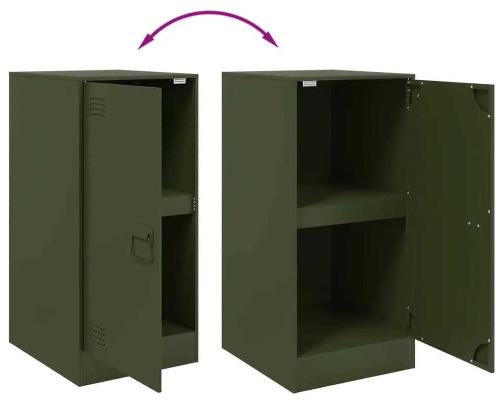 Aparador 34,5x39x73 cm aço verde azeitona