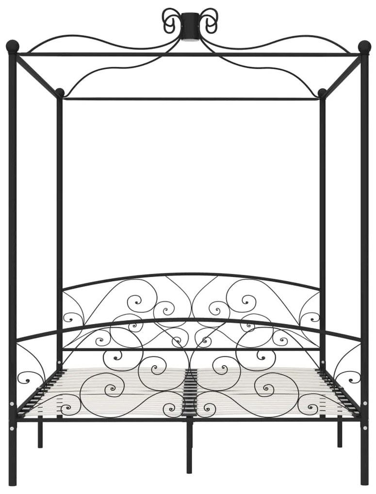 Estrutura de cama dossel 180x200 cm metal preto