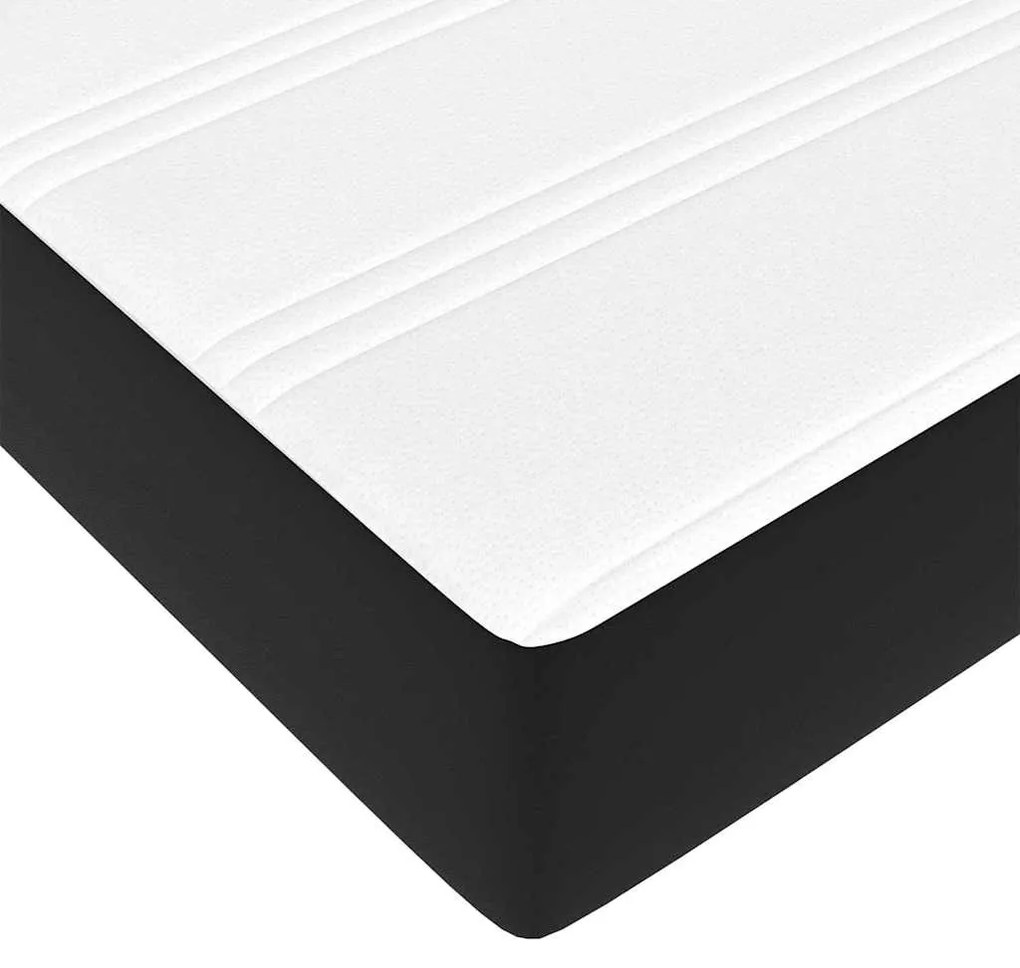 Estrutura de cama com colchão Preto 90 x 200 cm Couro sintético