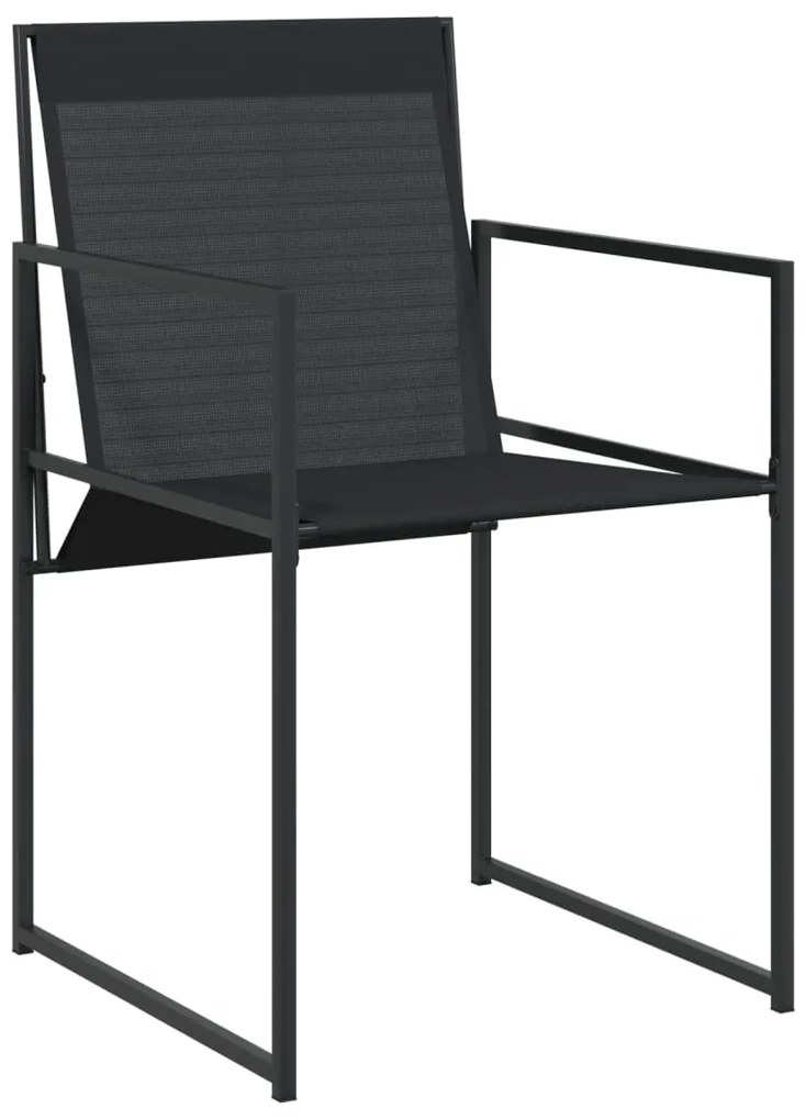 17 pcs conjunto de jantar para jardim textilene preto