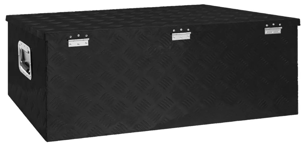 Caixa de arrumação 100x55x37 cm alumínio preto