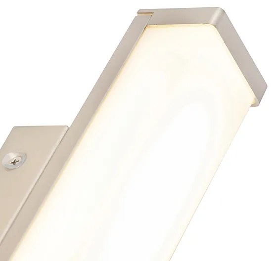 Candeeiro de parede para casa de banho em aço 32 cm com LED IP44 - Cascada Moderno