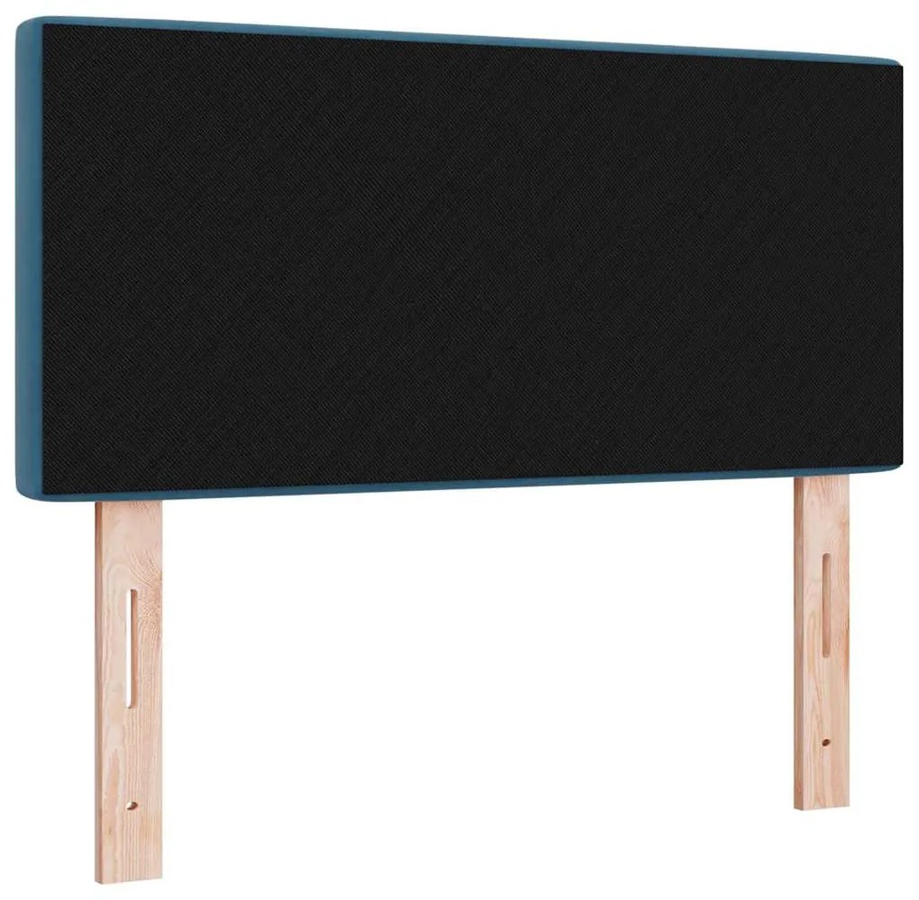 Cabeceira LED com Botão de Cristal, Almofadada Azul Escuro, 90 cm em V