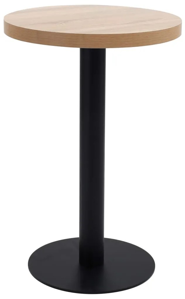 286418 vidaXL Mesa bistrô 50 cm MDF castanho-claro