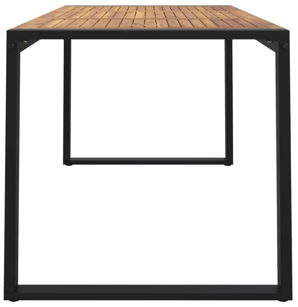 Mesa jardim c/ pernas em forma de U 140x80x75 cm acácia maciça