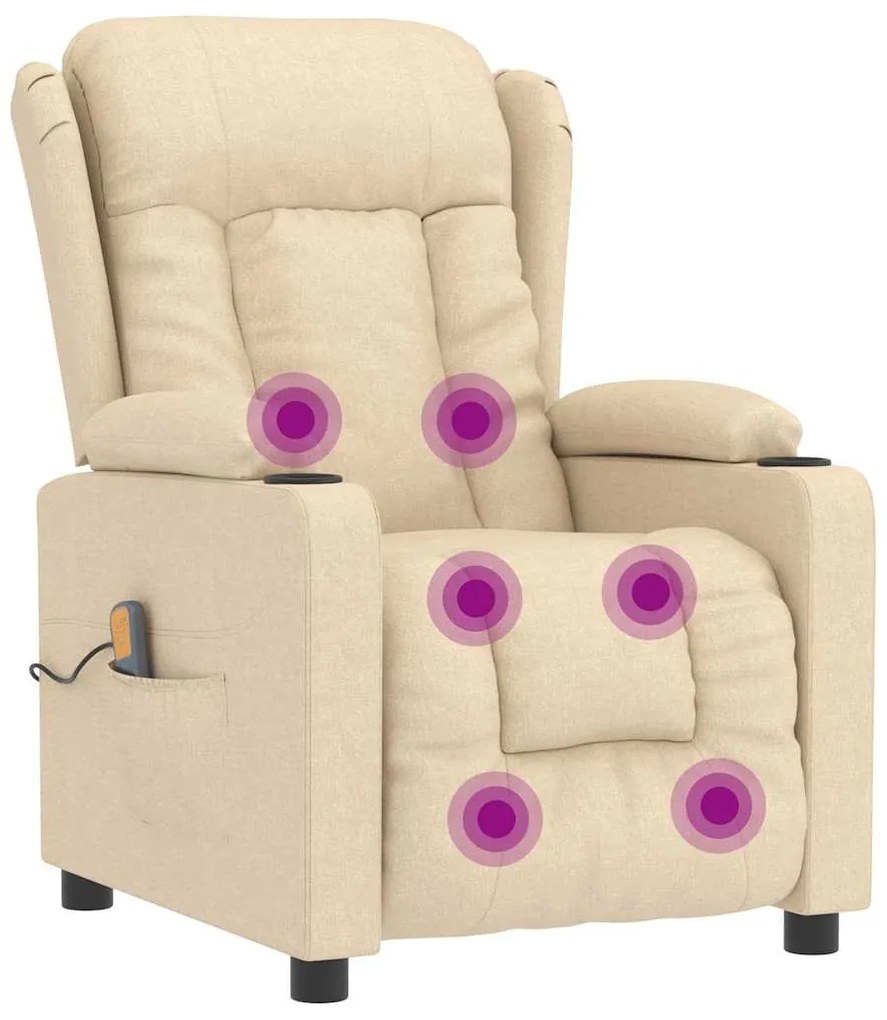 Poltrona de massagens tecido cor creme