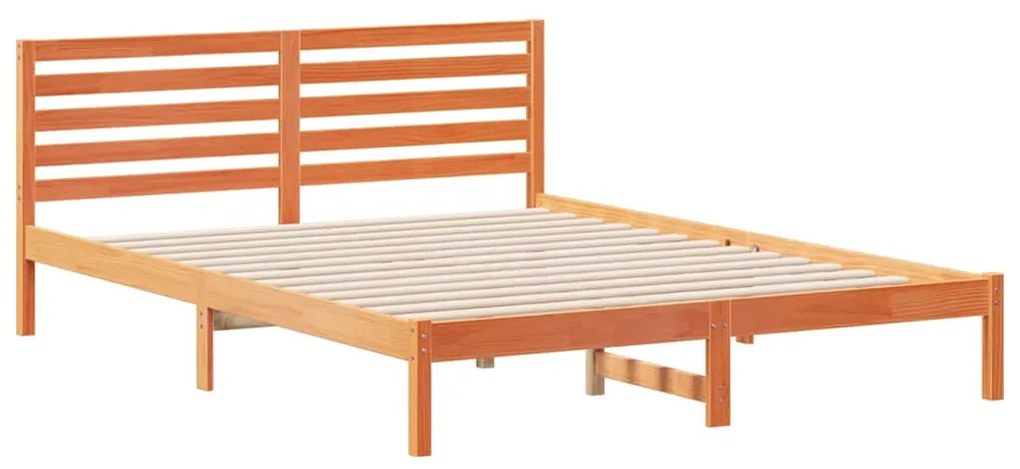 Estrutura da Cama com cabeceira Castanho-mel 160 x 220 cm