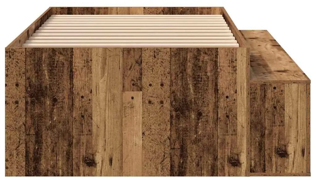 Estrutura Cama Armazenamento Madeira Velha 80x200 cm
