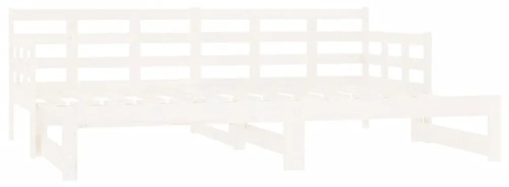 Estrutura sofá-cama de puxar 2x(80x200) cm pinho maciço branco