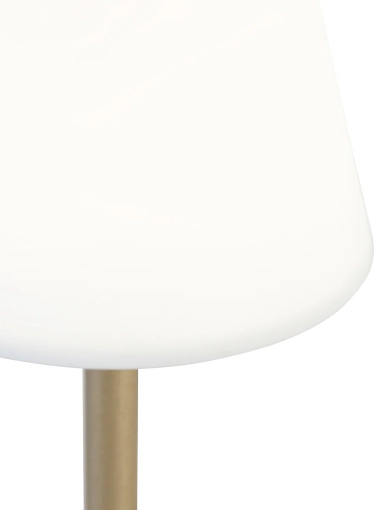 Candeeiro de mesa em latão com LED recarregável e dimmer tátil - Renata Design