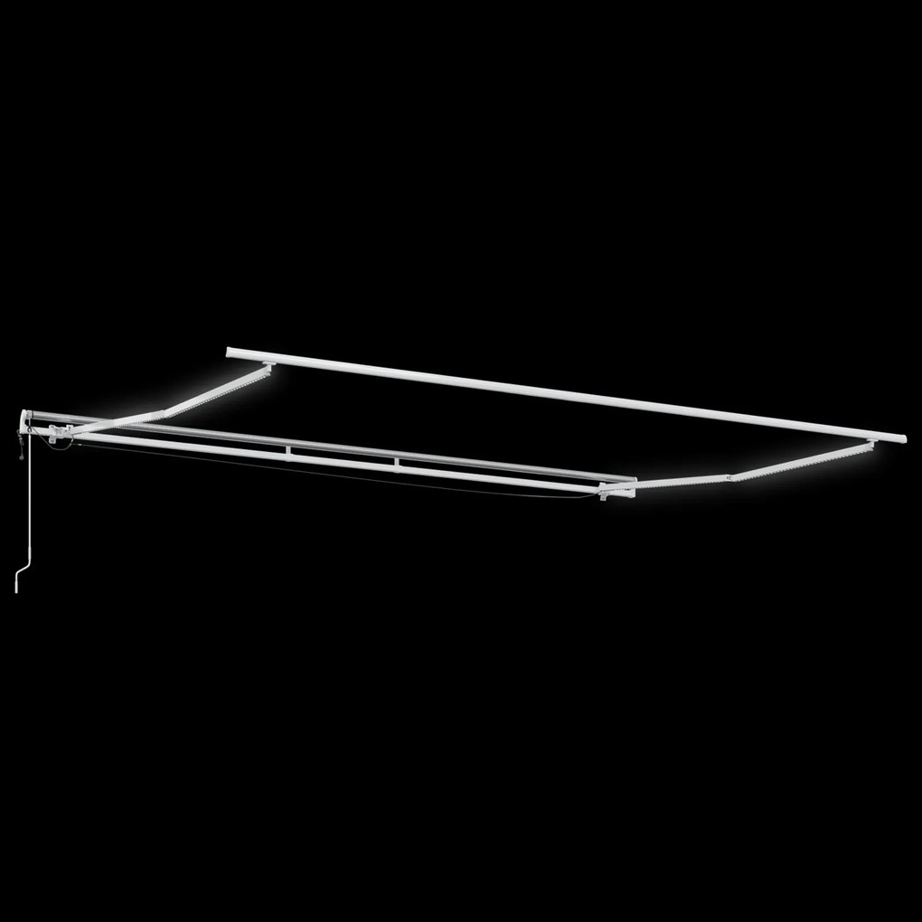 Toldo Retrátil Automático vidaXL com LED Branco 500x300 cm