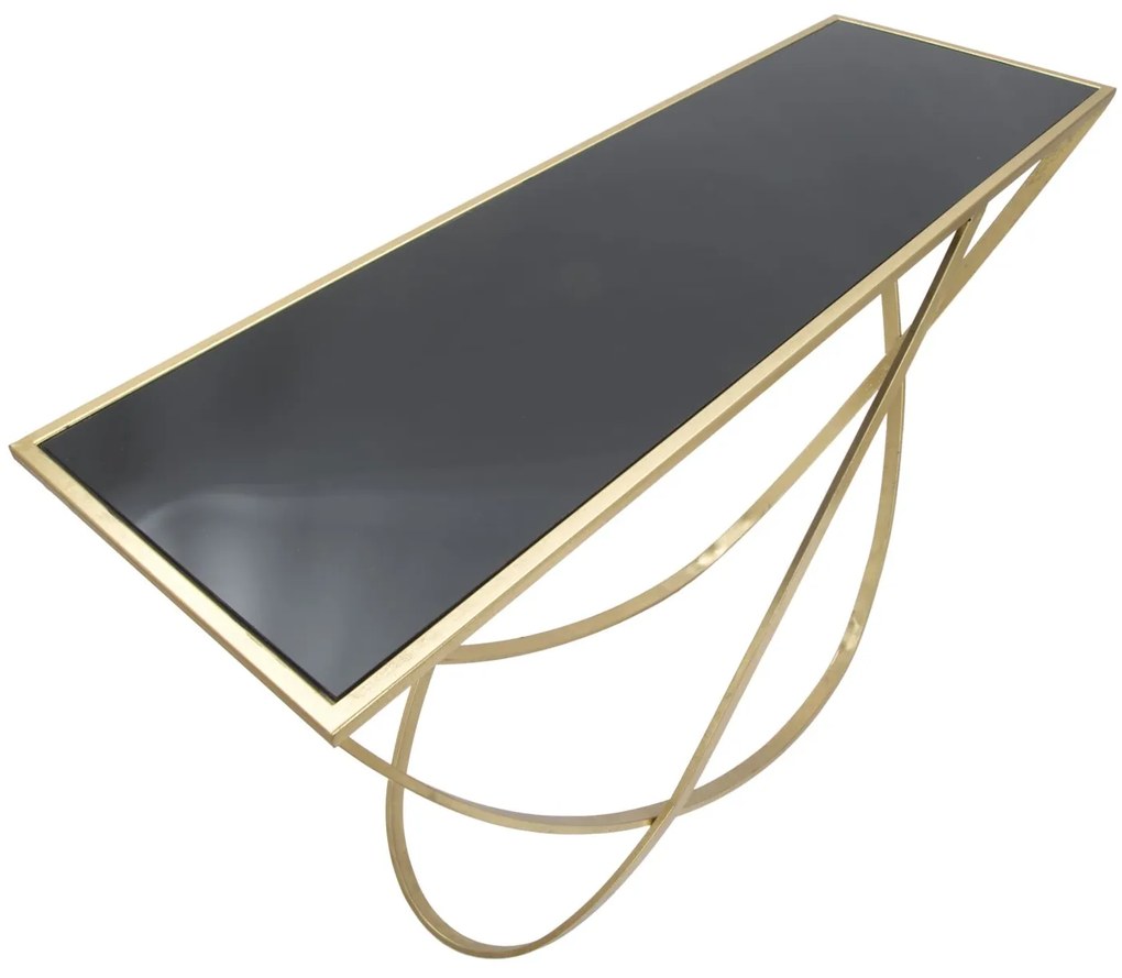 MESA CONSOLA ANELAR 120X40X79 CM DOURADA E PRETA