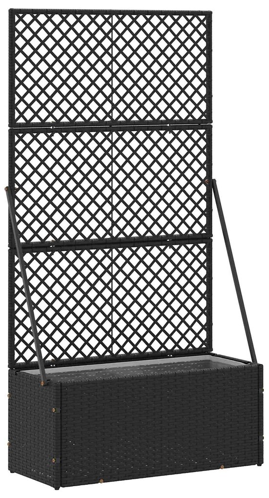 vidaXL Vaso de Jardim Preto 70 x 30 x 135 cm Metal