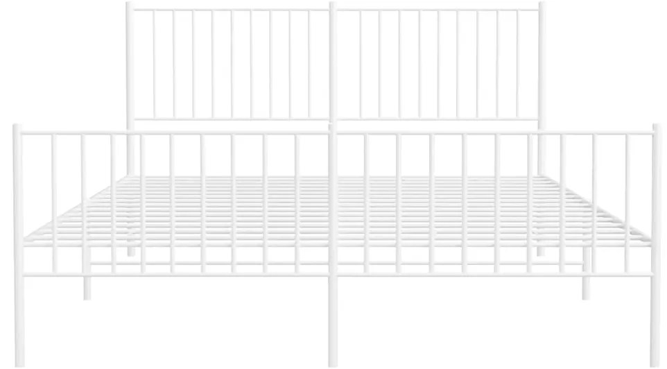 Estrutura de cama com cabeceira e pés 150x200 cm metal branco