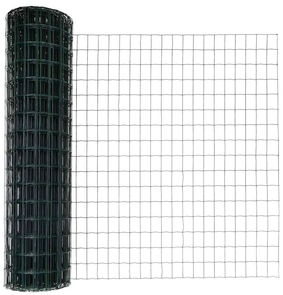 Cerca Euro com 7 postes de 1,4 x 10 m em aço galvanizado verde