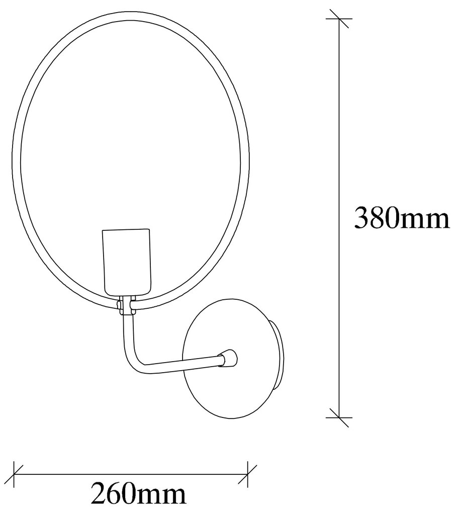 Candeeiro de Parede Circle – Preto – 26 x 19 cm