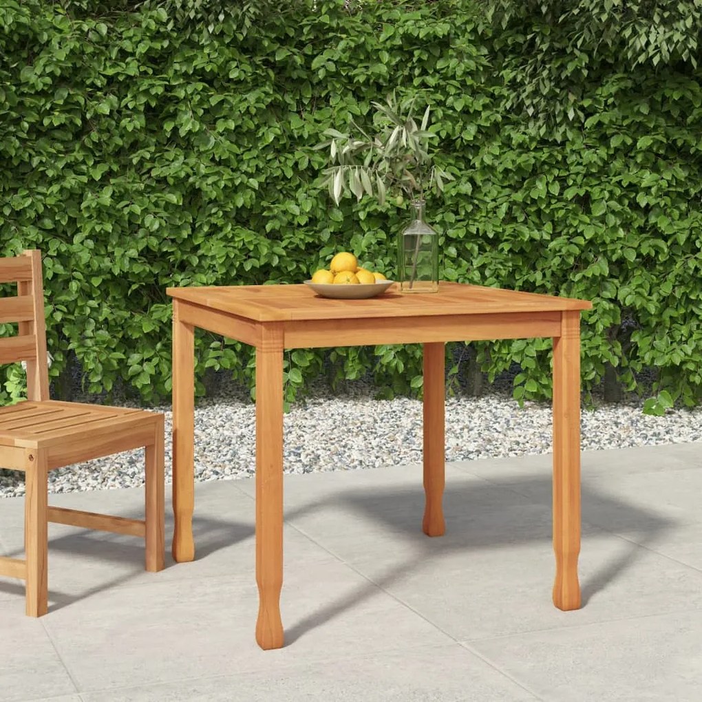 vidaXL Mesa de jantar p/ jardim 85x85x75 cm madeira de teca maciça