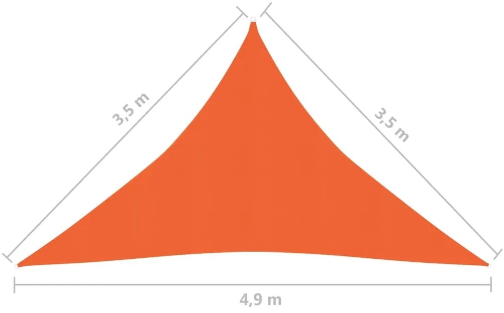 Para-sol estilo vela 160 g/m² 3,5x3,5x4,9 m PEAD laranja