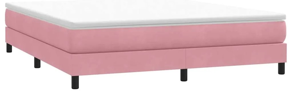 Cama com molas sem colchão 180x220 cm veludo rosa