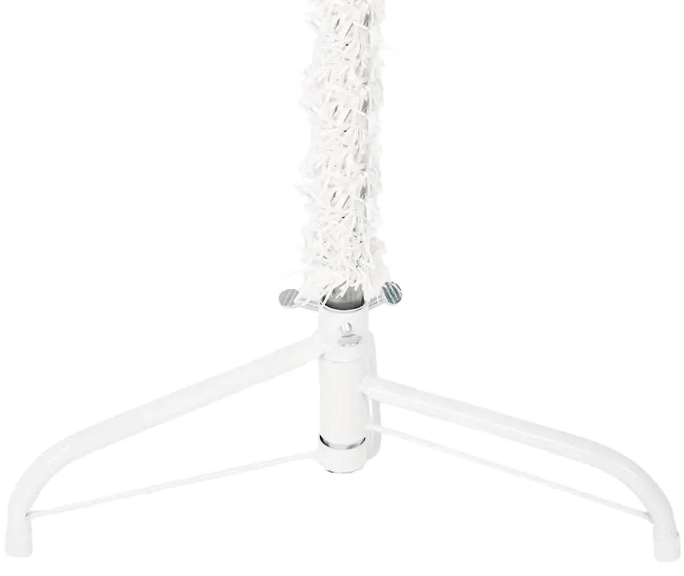 Meia árvore de Natal fina com suporte 150 cm branco