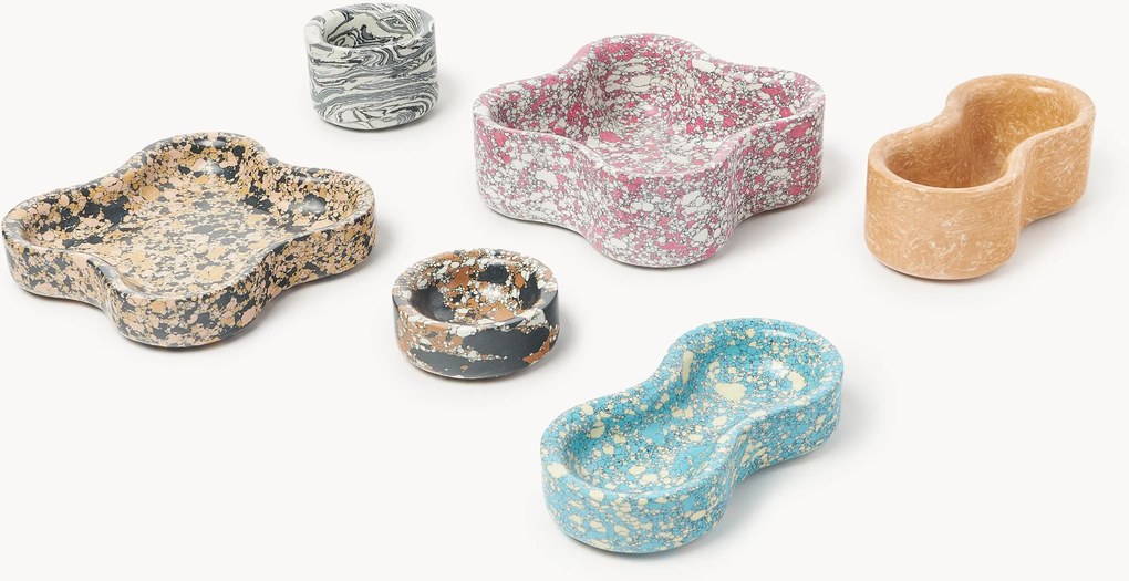 Taças decorativas em mármore artificial Elara, conjunto de 2