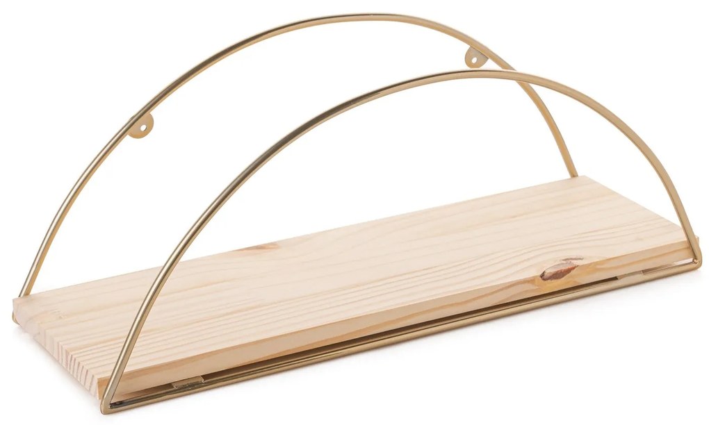 Prateleira Dekoratif Duvar Rafı 2 – Dourado Castanho – 41x17x16 cm | T