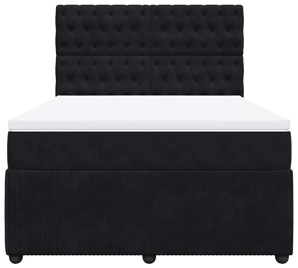 Cama com molas/colchão 140x190 cm veludo preto