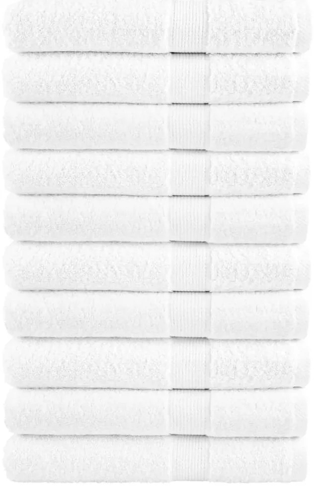 vidaXL Toalhas premium SOLUND 10 pcs 100x200 cm 600 gsm branco