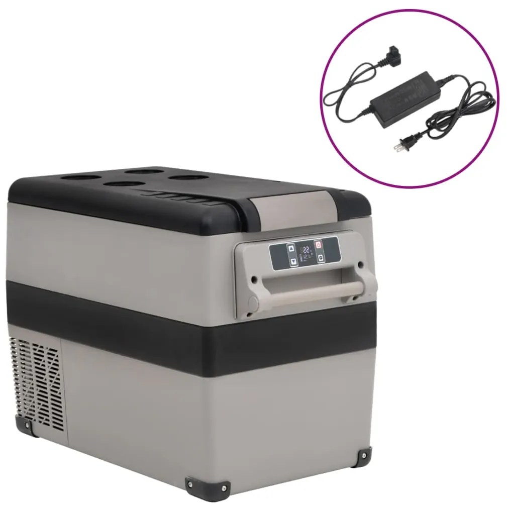 Mala térmica com pega e adaptador 55 L PP e PE preto/cinzento