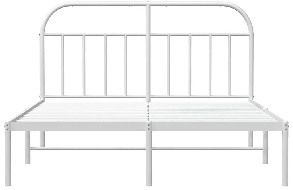 Estrutura de cama com cabeceira 183x213 cm metal branco