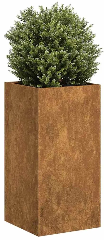 Floreira enferrujada 40x40x80 cm aço resistente