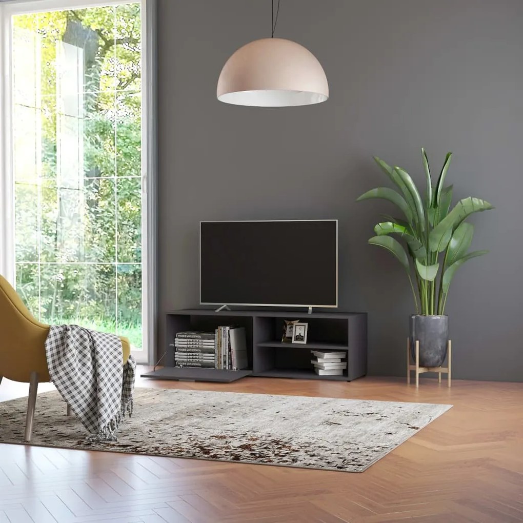 Móvel de TV 120x34x37 cm derivados de madeira cinzento