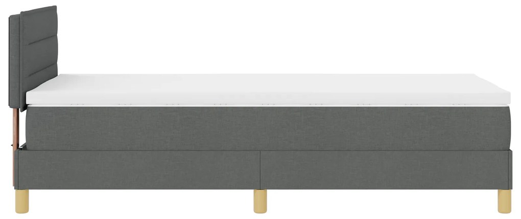 Cama Box Spring com Colchão Cinza Escuro 90x190 cm Tecido
