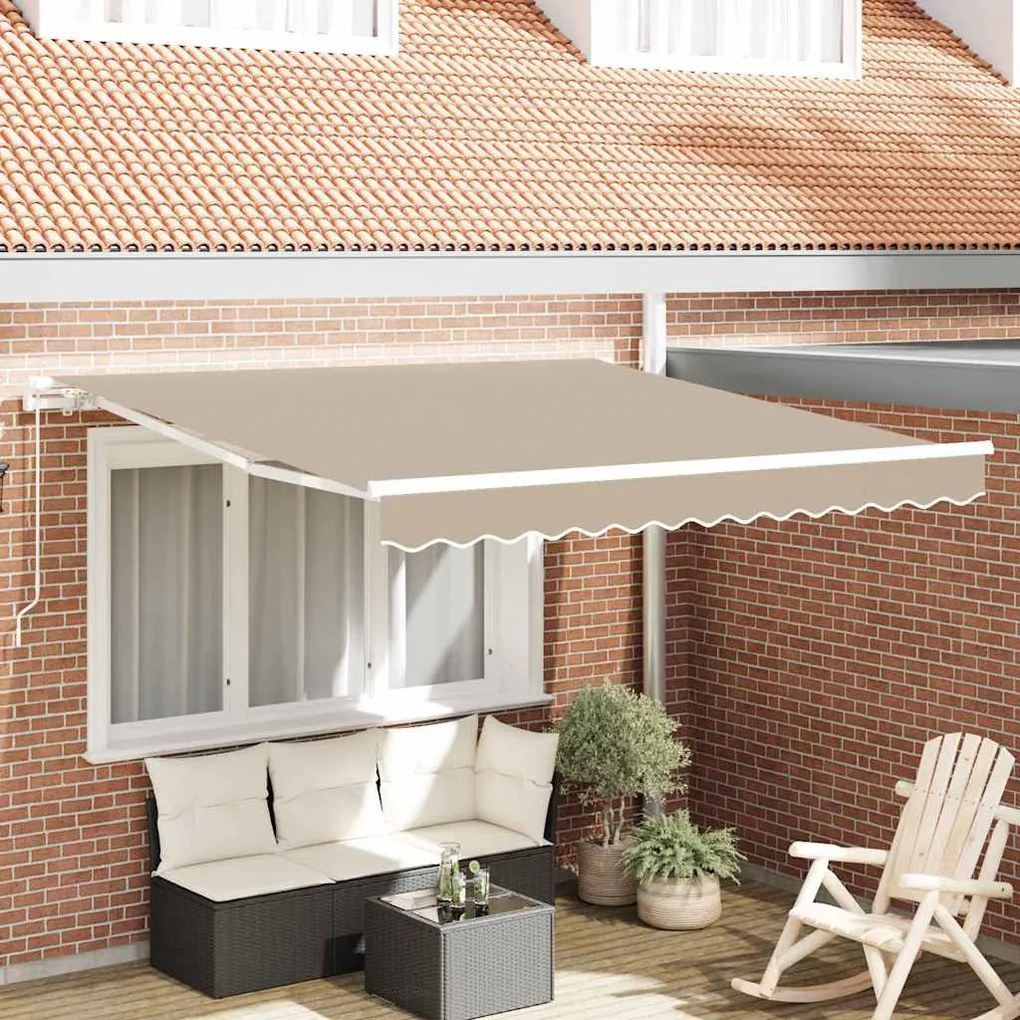Toldo Retrátil Manual Bege 350 x 250 cm