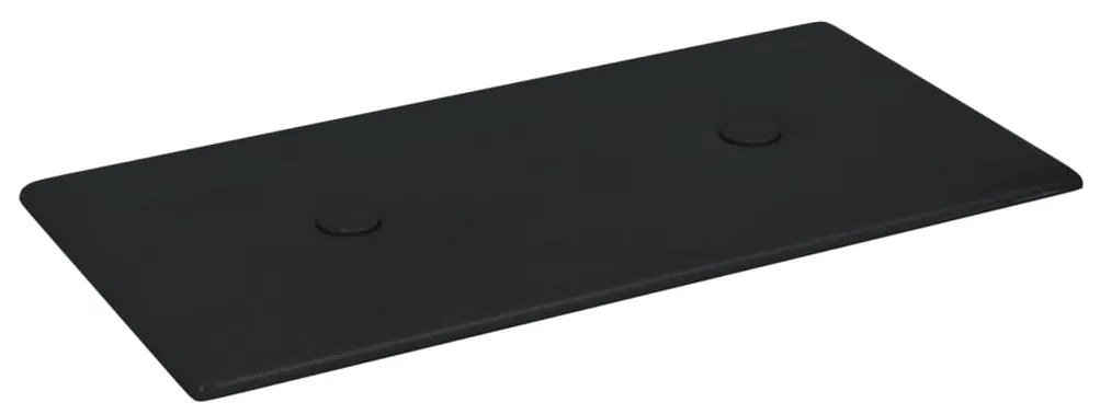 Painel de parede 12 pcs 30x15 cm couro artificial 0,54 m² preto