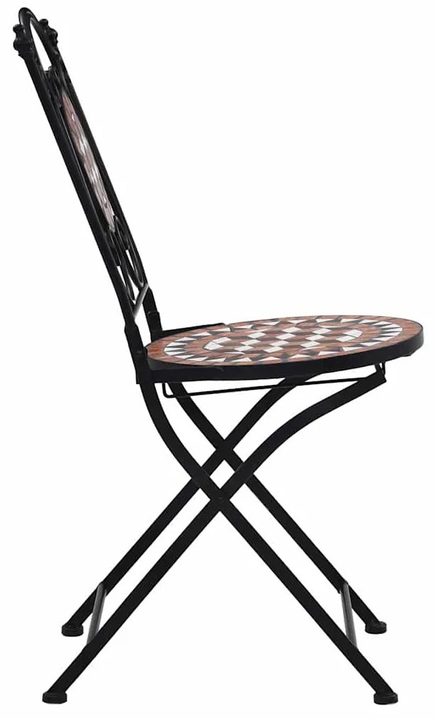 Cadeiras bistrô em mosaico 2 pcs cerâmica castanho