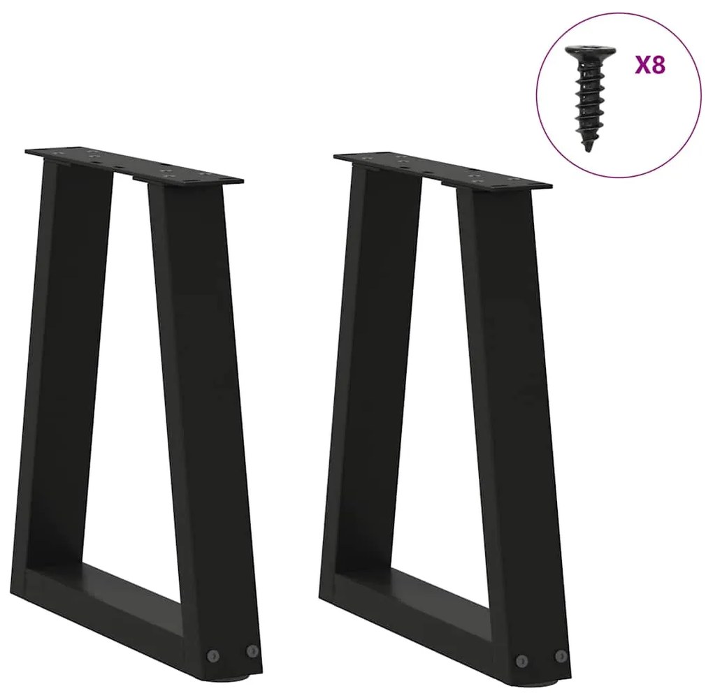 Pés para mesa de centro em V 2 peças preto 28x(42-43,3) cm aço