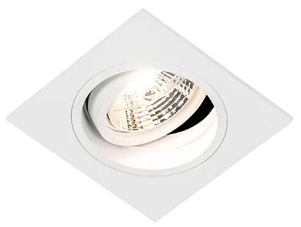 Foco embutido quadrado branco ajustável - Chuck 70 Moderno