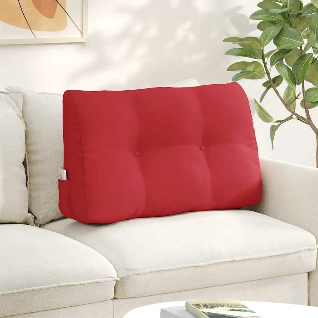 vidaXL Travesseiro para Costas Vermelho 80 x 24 x 50 cm tecido
