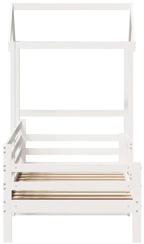 Sofá-cama com telhado 90x200 cm madeira de pinho maciça branco