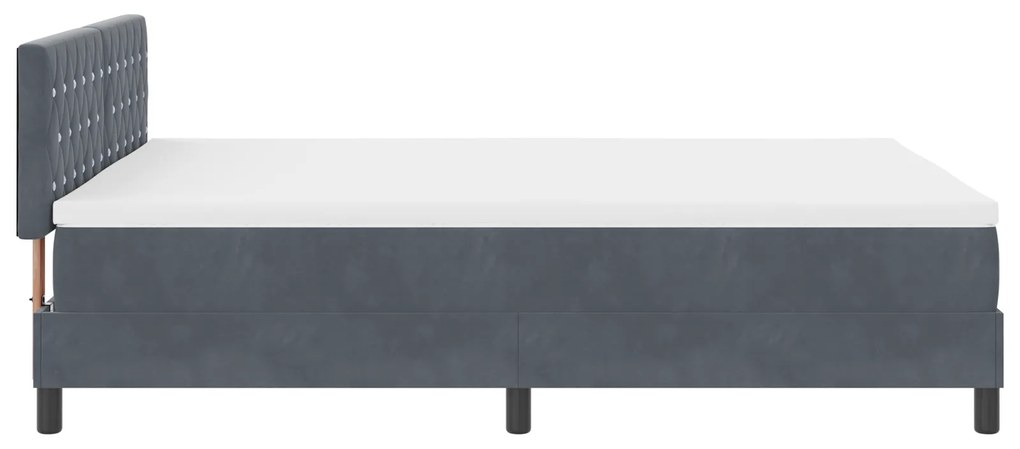 Cama Box com Colchão vidaXL Cinza Escuro 160x200 cm Veludo