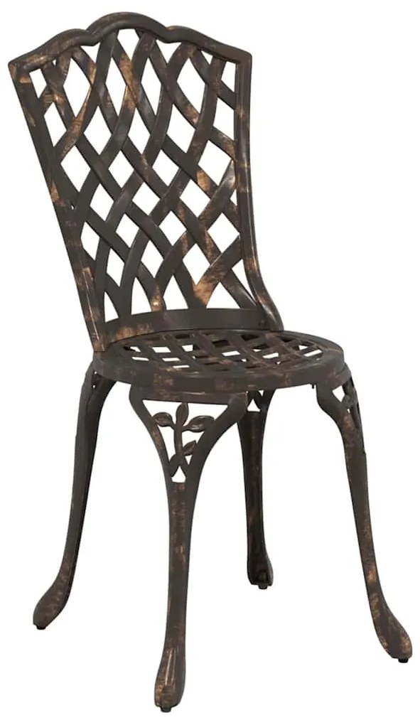 Conjunto de Bistrô de Jardim 3 Peças vidaXL em Alumínio Fundido Bronze