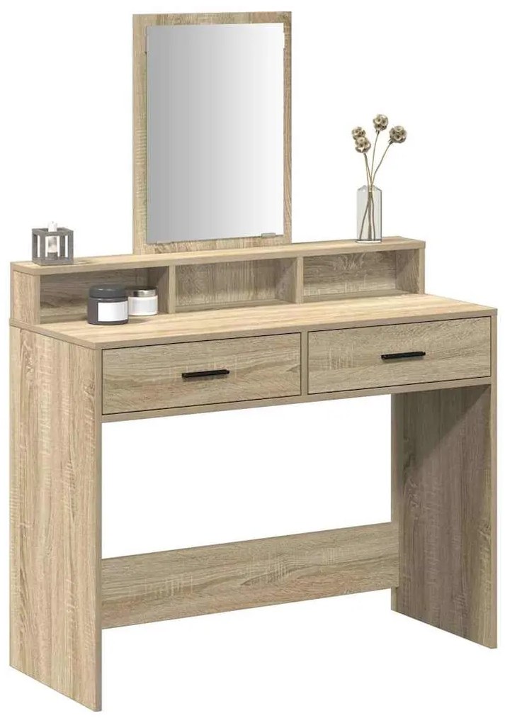 Mesa de Maquilhagem com Gavetas Carvalho Sonoma 100x41x140 cm
