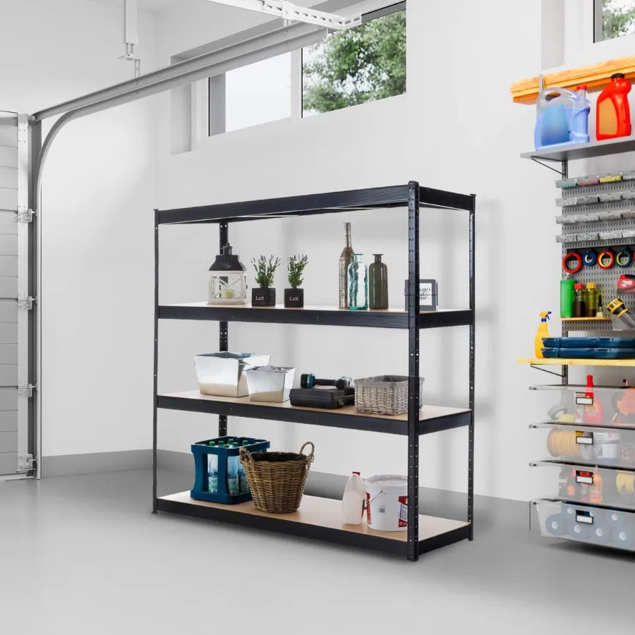 Estante de armazenamento 160 x 60 x 180 cm Preto