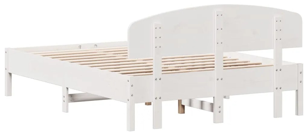 Cama sem colchão 120x190 cm madeira de pinho maciça branco