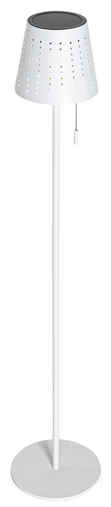 Candeeiro de pé para exterior branco com LED regulável em 3 níveis a energia solar - Ferre Design