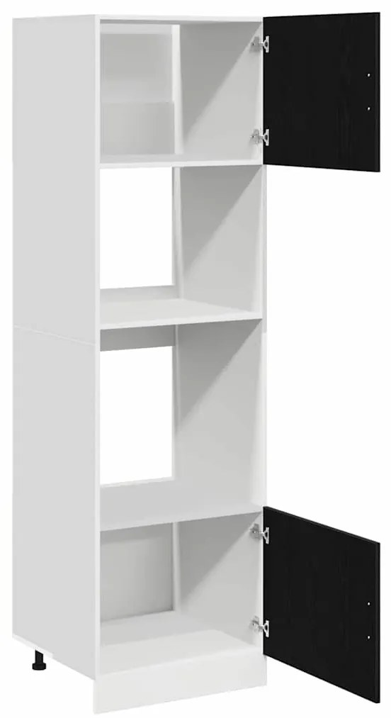 Armário de Micro-ondas Carvalho Preto 60x57x207 cm em Madeira de Engen