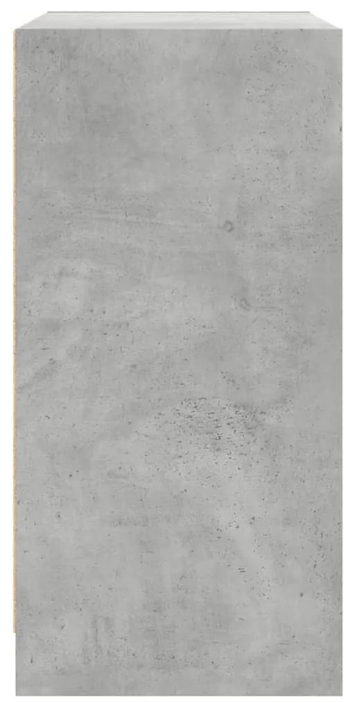 Armário de apoio c/ portas de vidro 68x37x75,5 cm cinza cimento